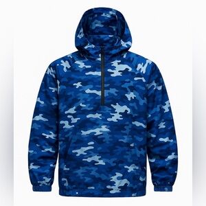 Blue Camo Pullover Windbreaker Boys 10-12